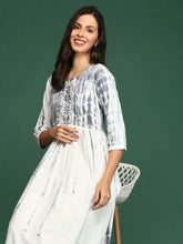 Women's White Tie Dye Anarkali Kurta-SKC-792-White